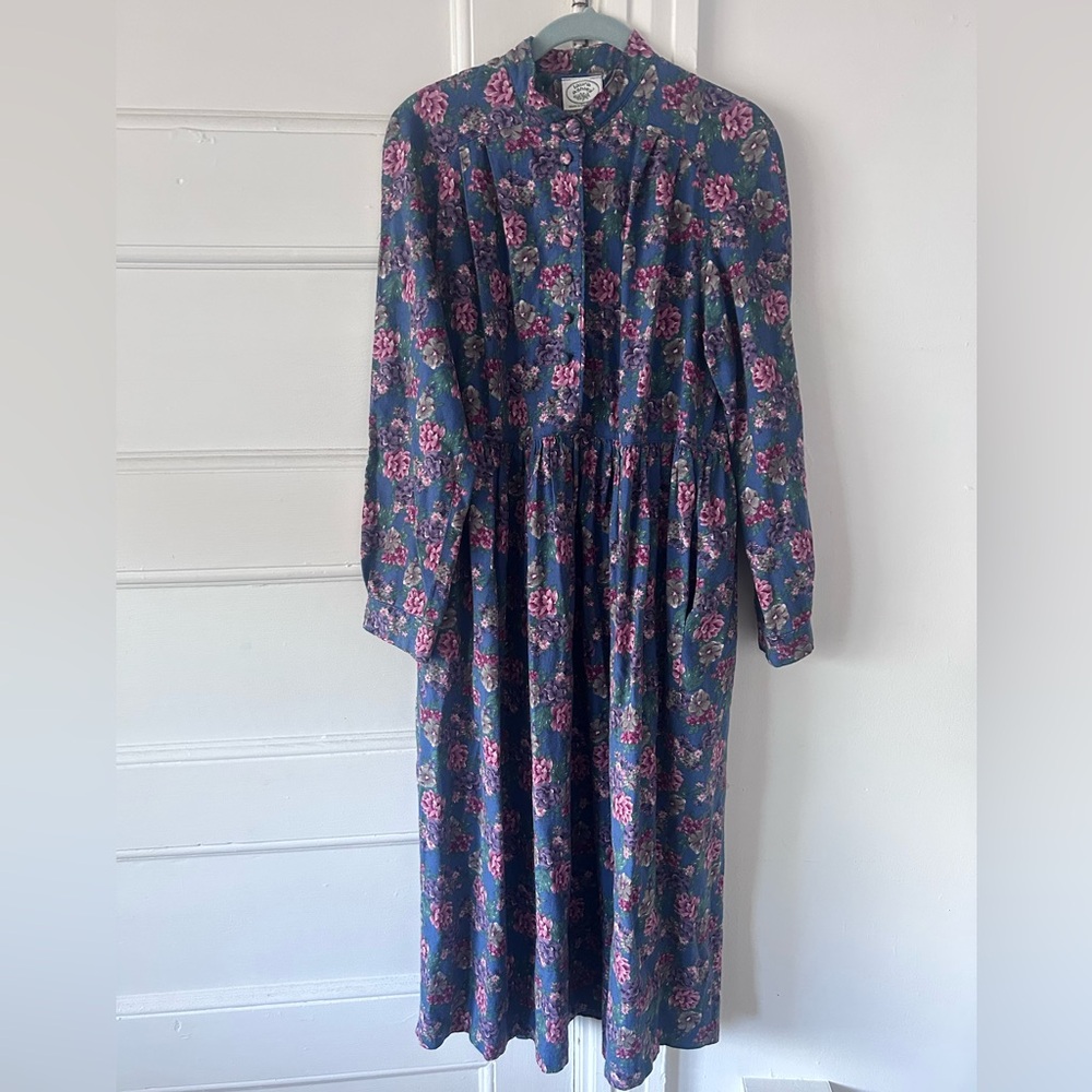 Vintage Laura Ashley Floral Dress England UK12 US10